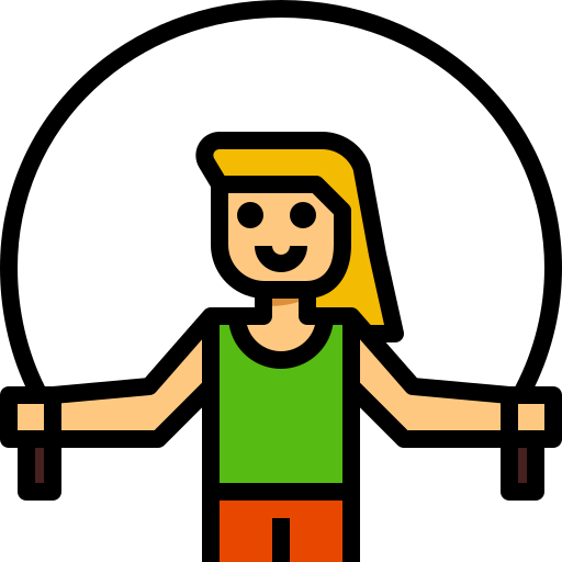 woman with orange pants jumping rope