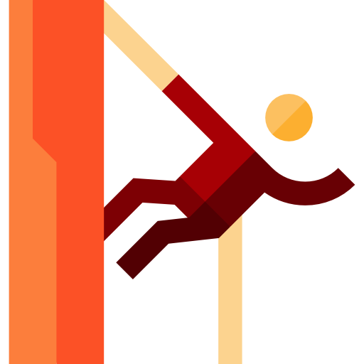 man using a rope for climbing up a mountain