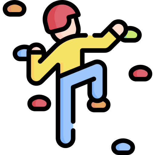 man on climbing wall