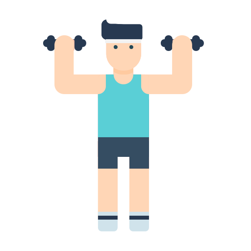 a man with dumbbells